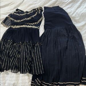 Dark Blue and Gold Sharara